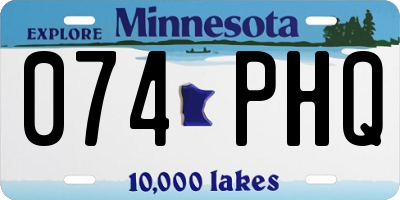 MN license plate 074PHQ
