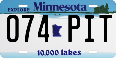 MN license plate 074PIT
