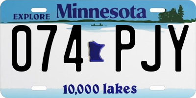 MN license plate 074PJY