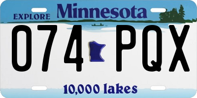 MN license plate 074PQX