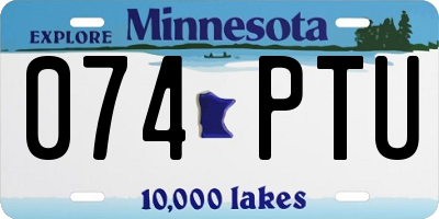 MN license plate 074PTU