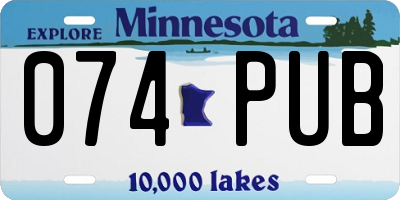 MN license plate 074PUB