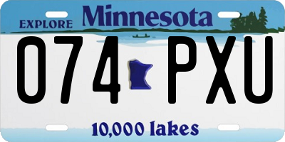MN license plate 074PXU