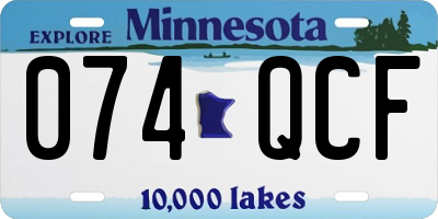 MN license plate 074QCF