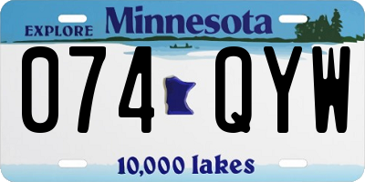 MN license plate 074QYW