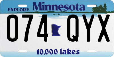 MN license plate 074QYX