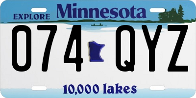 MN license plate 074QYZ