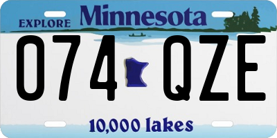 MN license plate 074QZE
