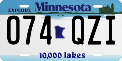 MN license plate 074QZI