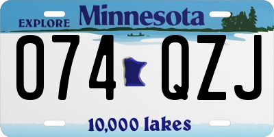 MN license plate 074QZJ