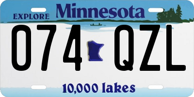 MN license plate 074QZL