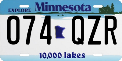 MN license plate 074QZR