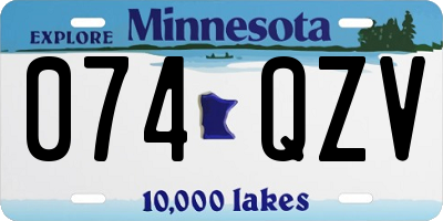 MN license plate 074QZV