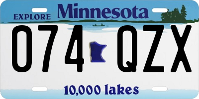 MN license plate 074QZX