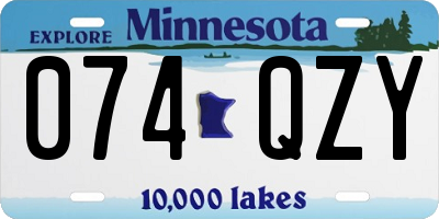 MN license plate 074QZY