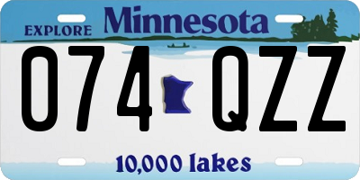MN license plate 074QZZ