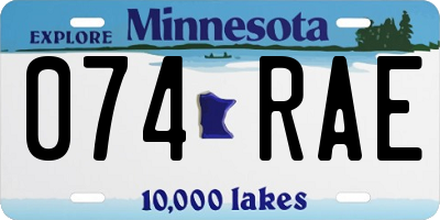MN license plate 074RAE