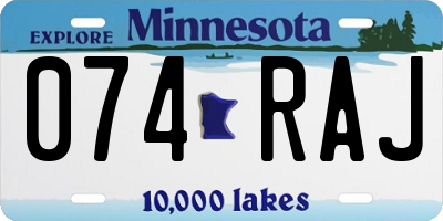 MN license plate 074RAJ