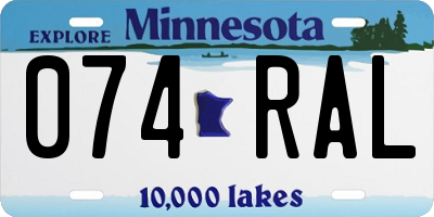MN license plate 074RAL
