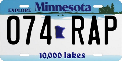MN license plate 074RAP