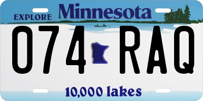 MN license plate 074RAQ