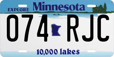 MN license plate 074RJC