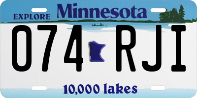 MN license plate 074RJI