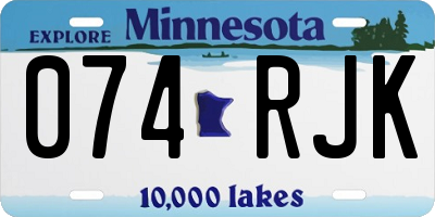 MN license plate 074RJK