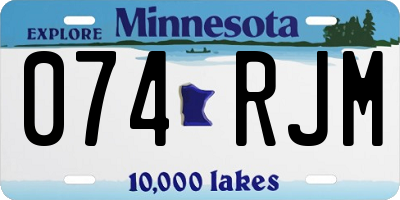 MN license plate 074RJM