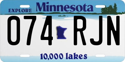 MN license plate 074RJN