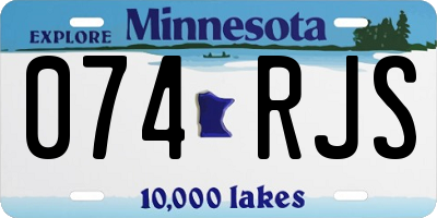 MN license plate 074RJS