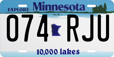 MN license plate 074RJU