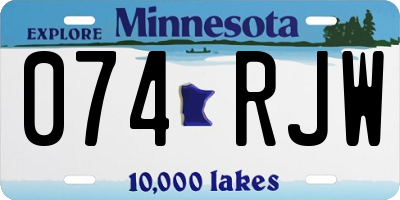 MN license plate 074RJW