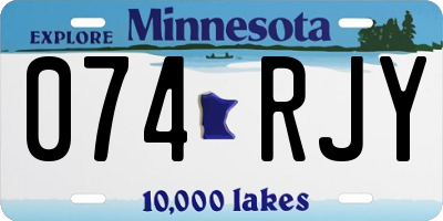 MN license plate 074RJY