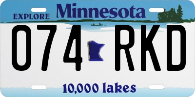 MN license plate 074RKD
