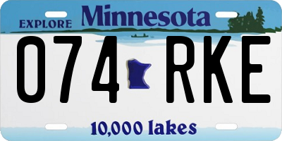 MN license plate 074RKE