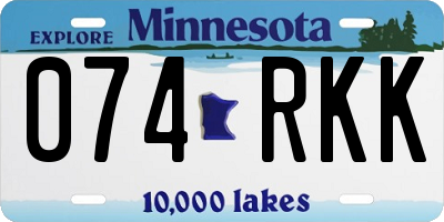 MN license plate 074RKK