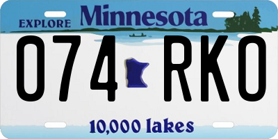 MN license plate 074RKO