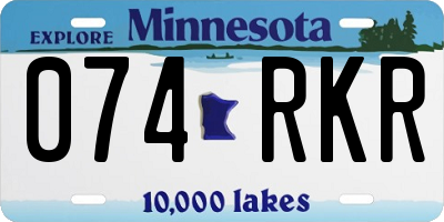 MN license plate 074RKR