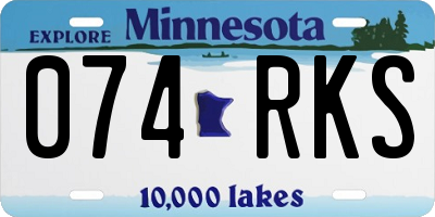 MN license plate 074RKS