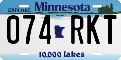 MN license plate 074RKT