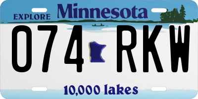 MN license plate 074RKW