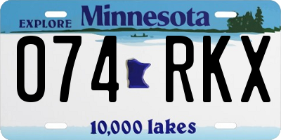MN license plate 074RKX