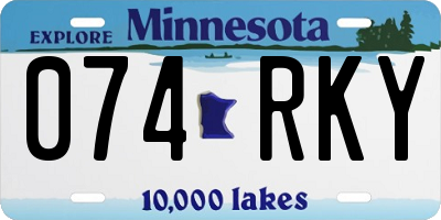 MN license plate 074RKY