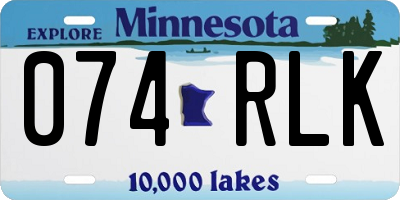 MN license plate 074RLK