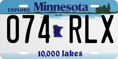 MN license plate 074RLX
