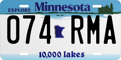MN license plate 074RMA