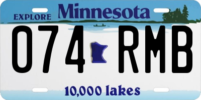 MN license plate 074RMB