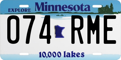 MN license plate 074RME