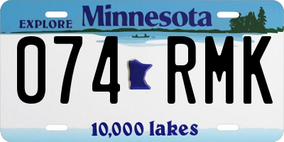 MN license plate 074RMK